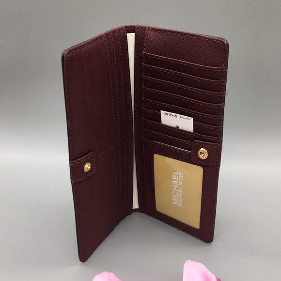 Michael Kors Jet Set Travel Md Flt Slm Bfld Wallet - Picture 5 of 8